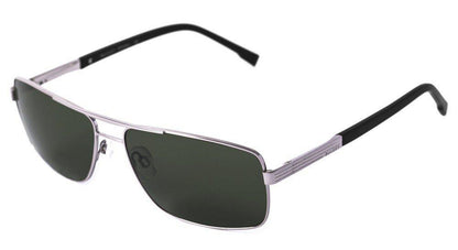 Óculos de Sol Bulget Bg 3136 02E Prata E Preto Fosco/ Verde - Lente 6,1 Cm