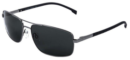 Óculos de Sol Bulget Bg 3138 02B Cinza Brilho E Azul Fosco/ Verde - Lente 6,3 Cm