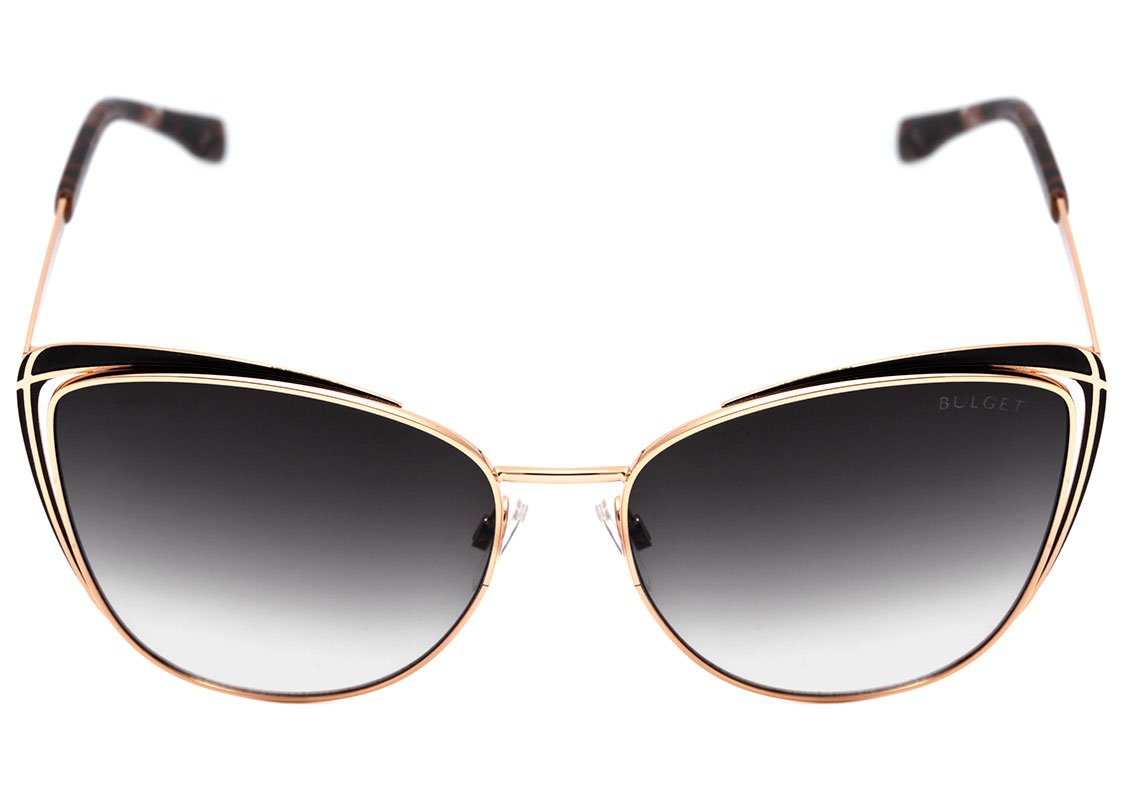 Óculos de Sol Bulget Bg 3250 09A Preto Fosco E Dourado Brilho/ Preto Degradê Lente 5,8 Cm