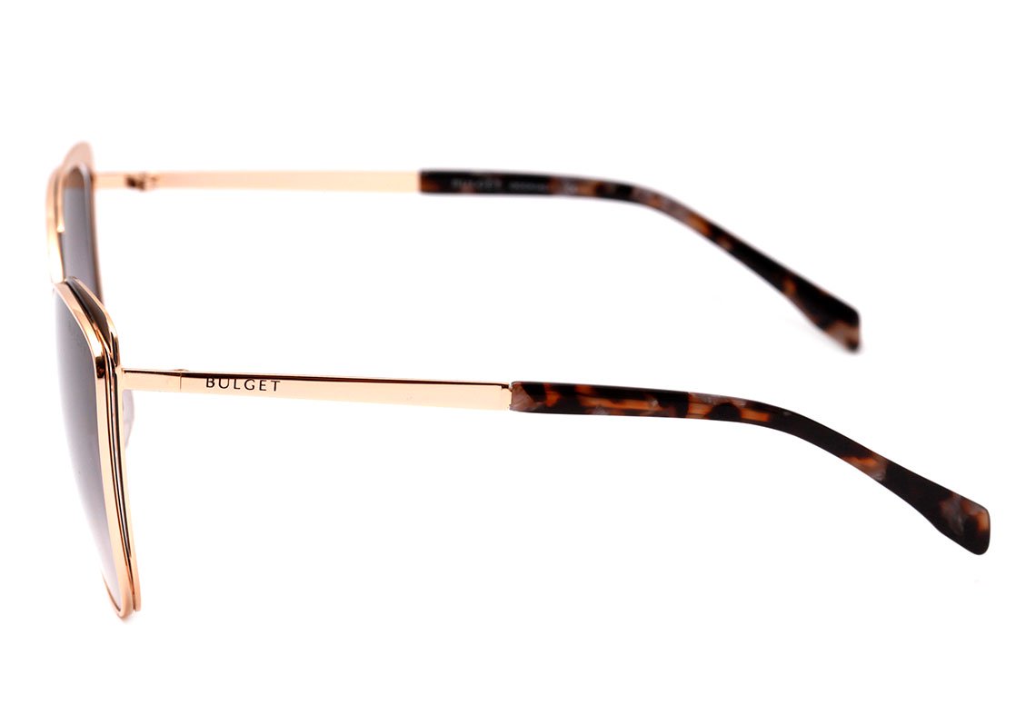 Óculos de Sol Bulget Bg 3250 09A Preto Fosco E Dourado Brilho/ Preto Degradê Lente 5,8 Cm