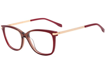 Óculos de Grau Bulget Bg 6264 C01 Vermelho E Marrom Brilho - Lente 5,3 Cm