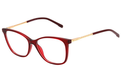 Óculos de Grau Bulget Bg 6328 T01 Vermelho Translúcido Brilho Lente 5,3 Cm