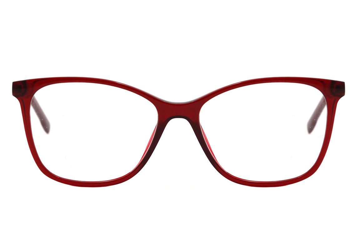 Óculos de Grau Bulget Bg 6328 T01 Vermelho Translúcido Brilho Lente 5,3 Cm