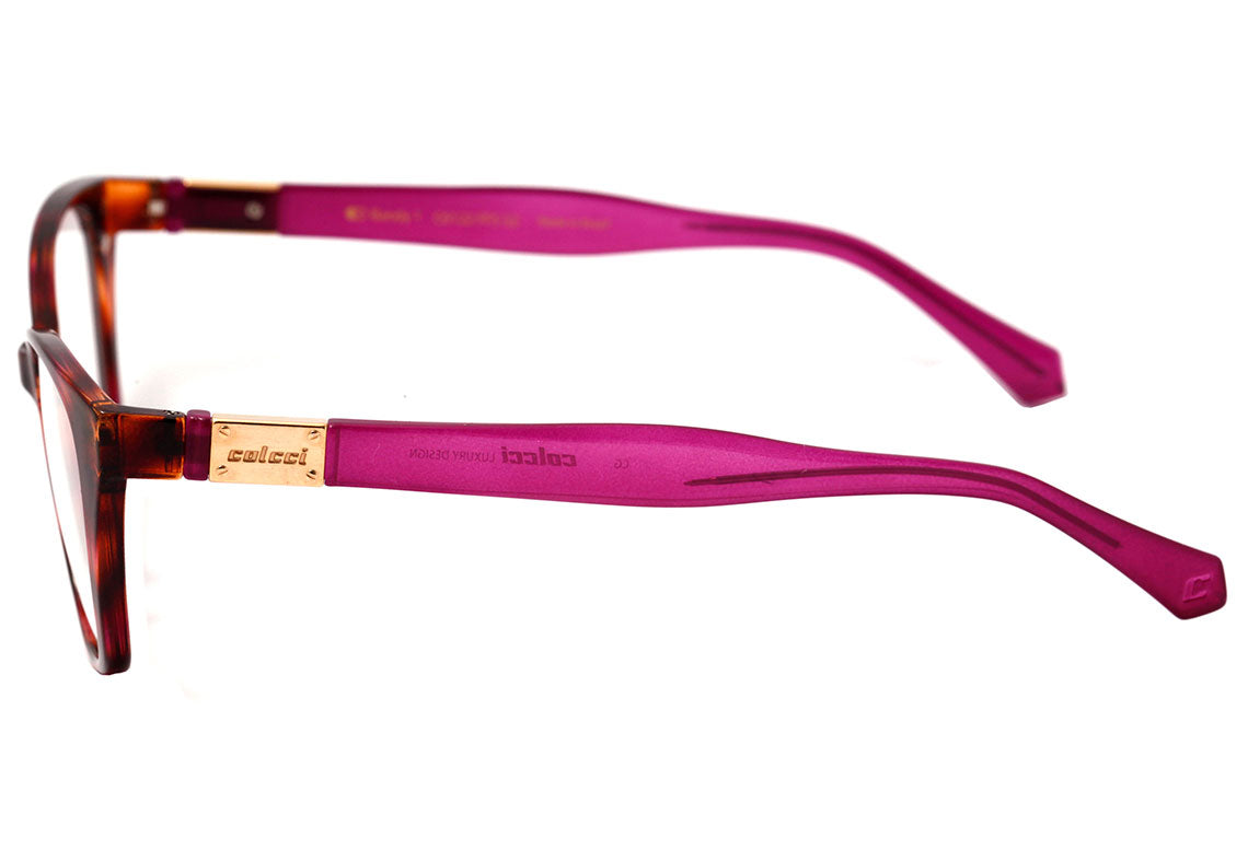 Óculos de Grau Colcci Bandy 1 Clip On Marrom e Lilás Mesclado / Cinza Degradê Polarizado - Lente 5,2 cm