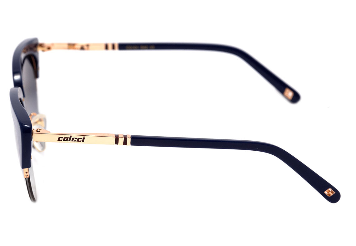 Óculos de Sol Colcci C0101 Azul e Dourado Brilho / Cinza Degradê Unico - 55 mm