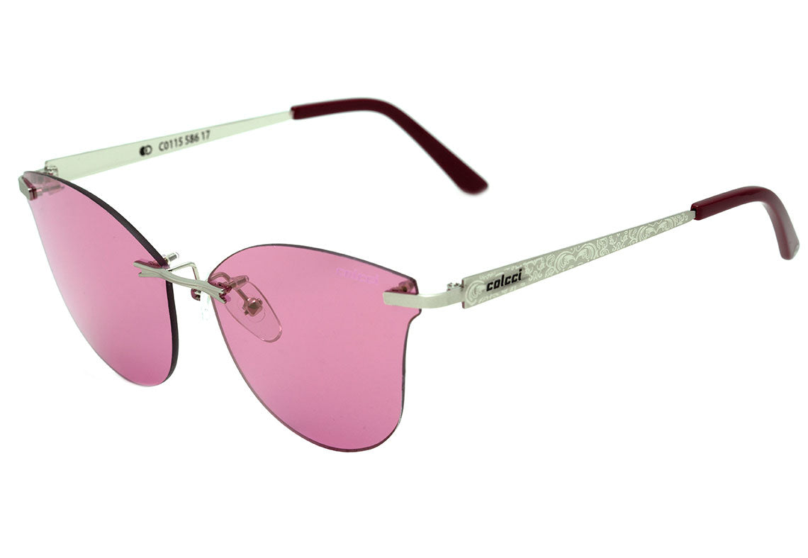Óculos de Sol Colcci C0115 Prata Fosco / Rosa Unico - Lente 6,2 cm