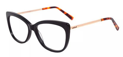 Óculos de Grau Colcci C6068 Preto e Dourado Brilho - Lente 5,4 cm