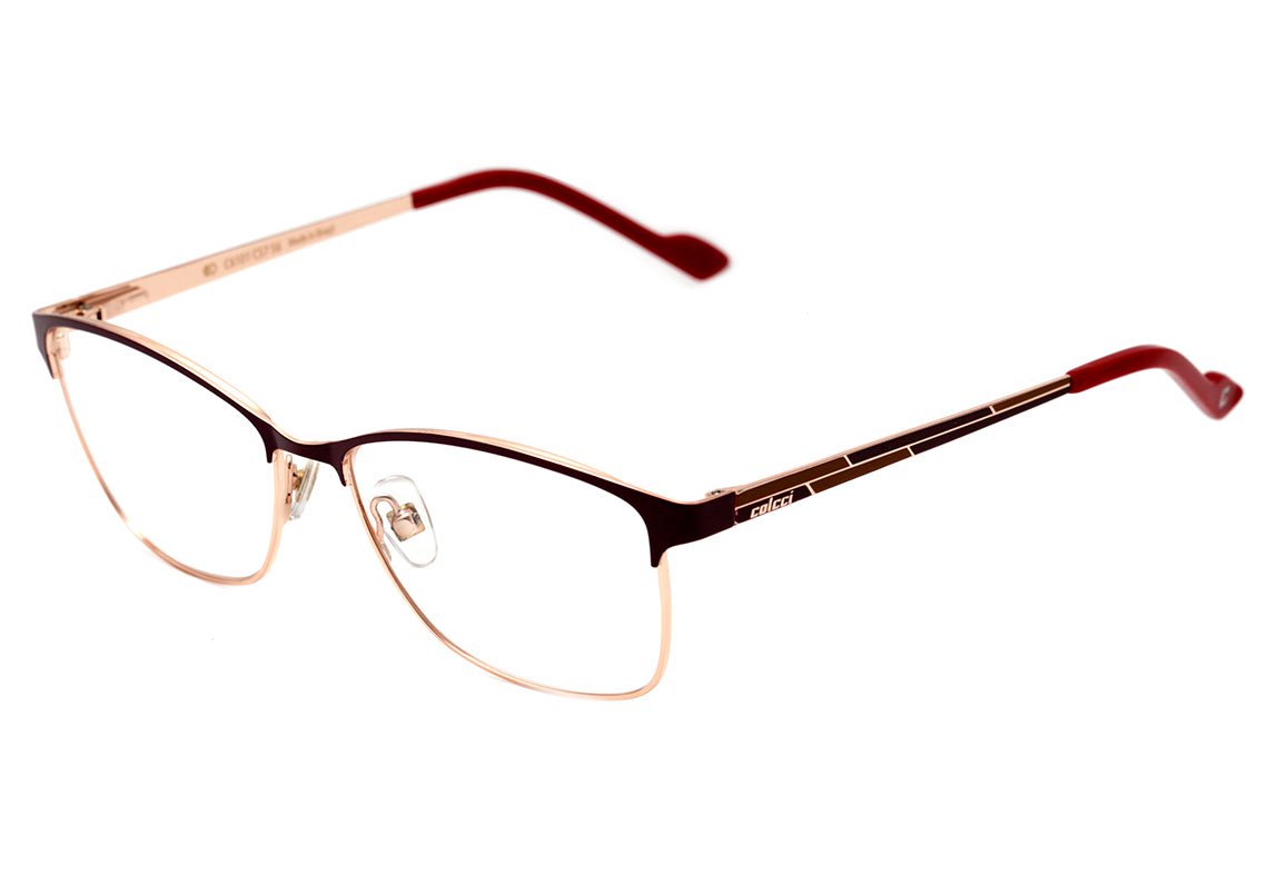 Óculos de Grau Colcci C6101 Roxo E Dourado Brilho Lente 5,6 Cm