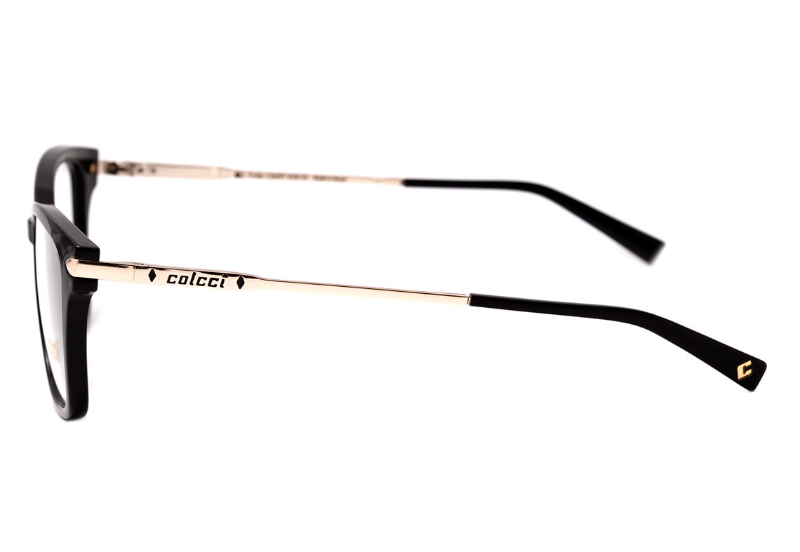 Colcci Frida Preto e Dourado Brilho - Lente 5,5 cm  - Grau