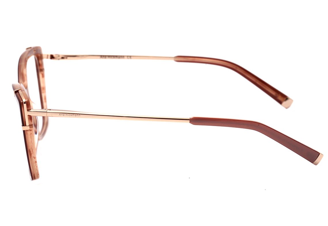 Ana Hickmann AH 6381 H02 Vinho e Dourado Brilho - Lente 5,6 cm H03 Marrom e Dourado Brilho Lente 5,6 cm