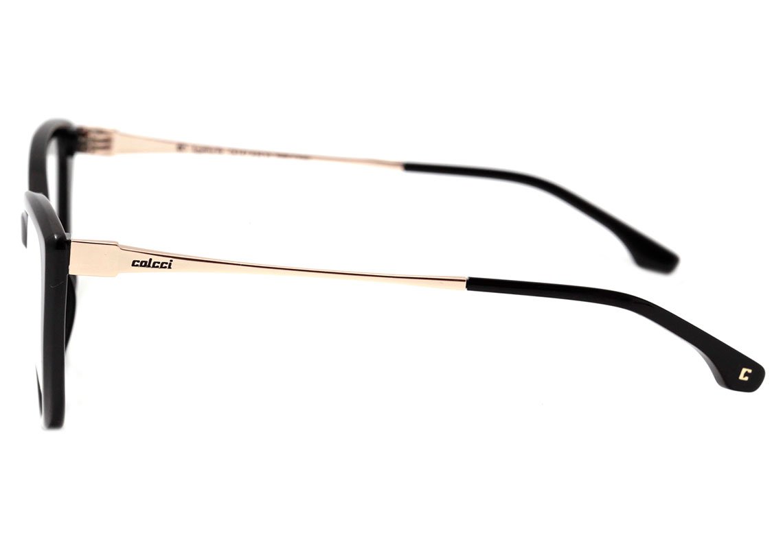 Colcci Agatha Preto e Dourado Brilho - Lente 5,5 cm  - Grau