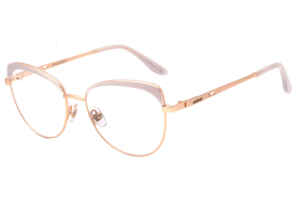 Colcci C6142 Cinza Translúcido Brilho e Dourado Fosco - Lente 5,4 cm