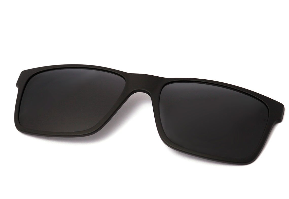 Óculos de Grau Hb 93161 Switch Clip On MATTE BLACK/ GRAY POLARIZED Lente 5,3 cm