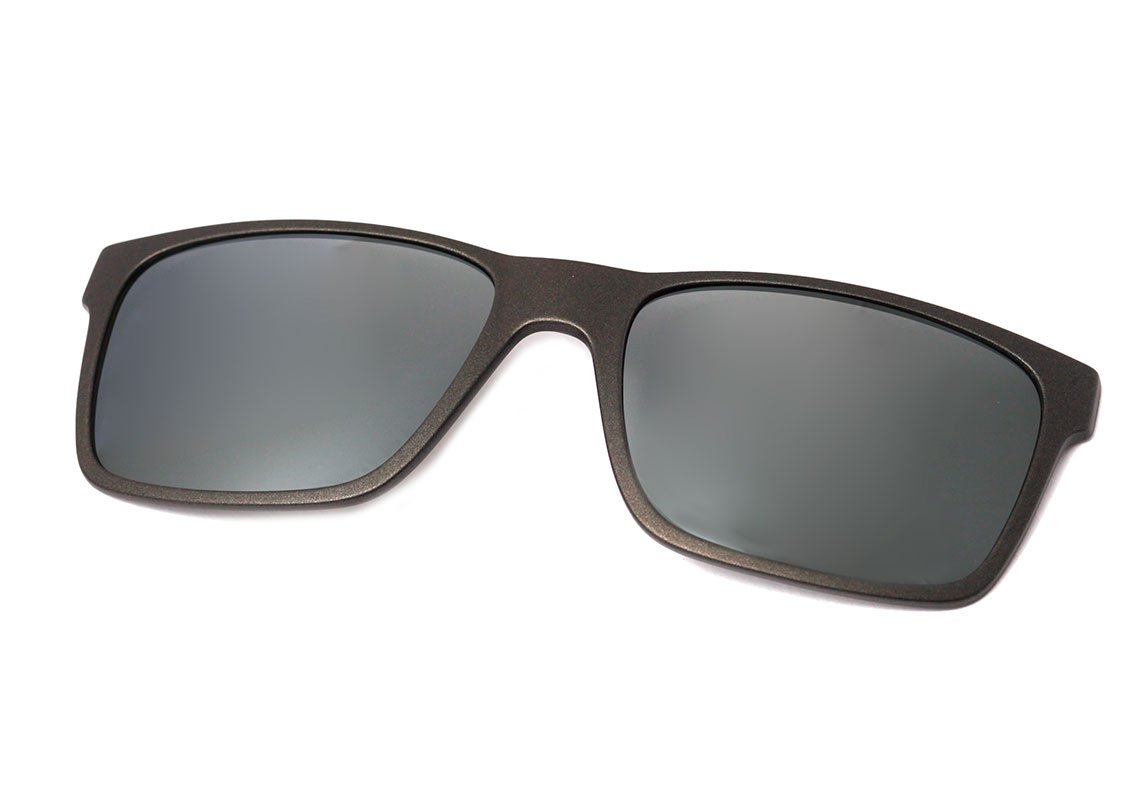 Óculos de Grau Hb 93161 Switch Clip On Matte Graphite/ Silver Polarized Lente 5,3 cm