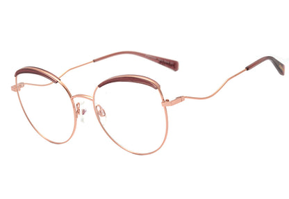 Hickmann HI 1096 05A Marrom Translúcido e Dourado Brilho - Lente 5,3 cm