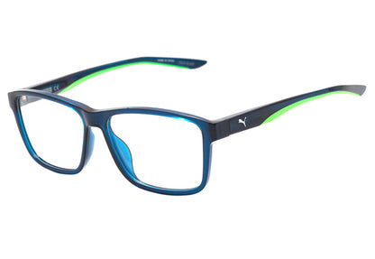 Puma PU0207O 002 Azul Translúcido e Verde Brilho Lente 5,7 cm