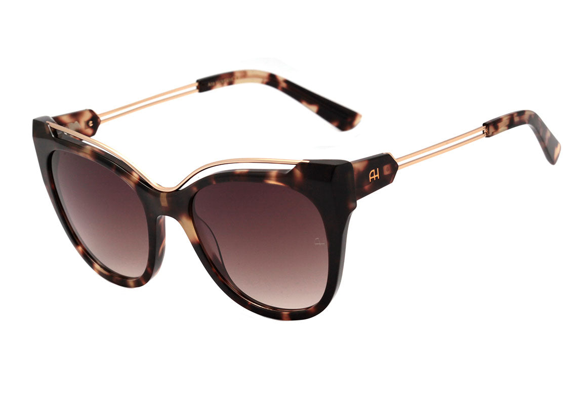 Ana Hickmann AH 9293 G21 Marrom Mesclado e Dourado Brilho / Marrom Degradê - Lente 5,4 cm