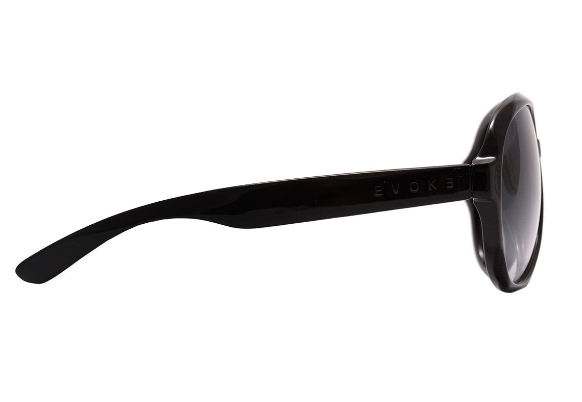 Evoke Diamond Aviator A02S Black Shine / Gray Silver Flash Unico - 59 mm