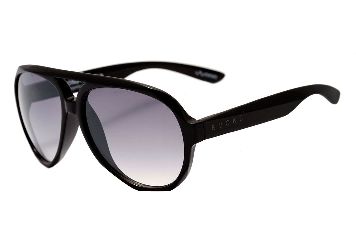 Evoke Diamond Aviator A02S Black Shine / Gray Silver Flash Unico - 59 mm