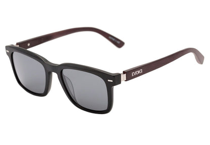 Evoke Native 3 A02 Black Matte Temple Wood / Gray Unico - 55 mm