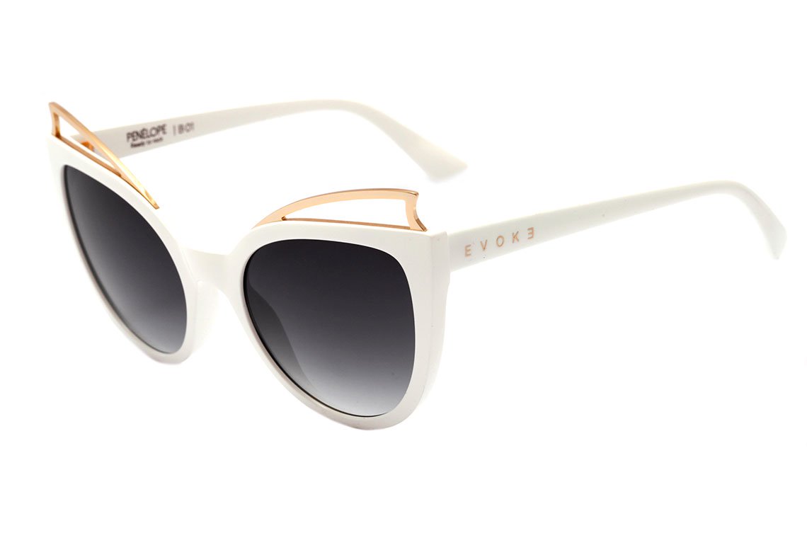 Óculos de Sol Evoke Penelope B01 White Shine / Gray Gradient Unico - Lente 5,6 cm