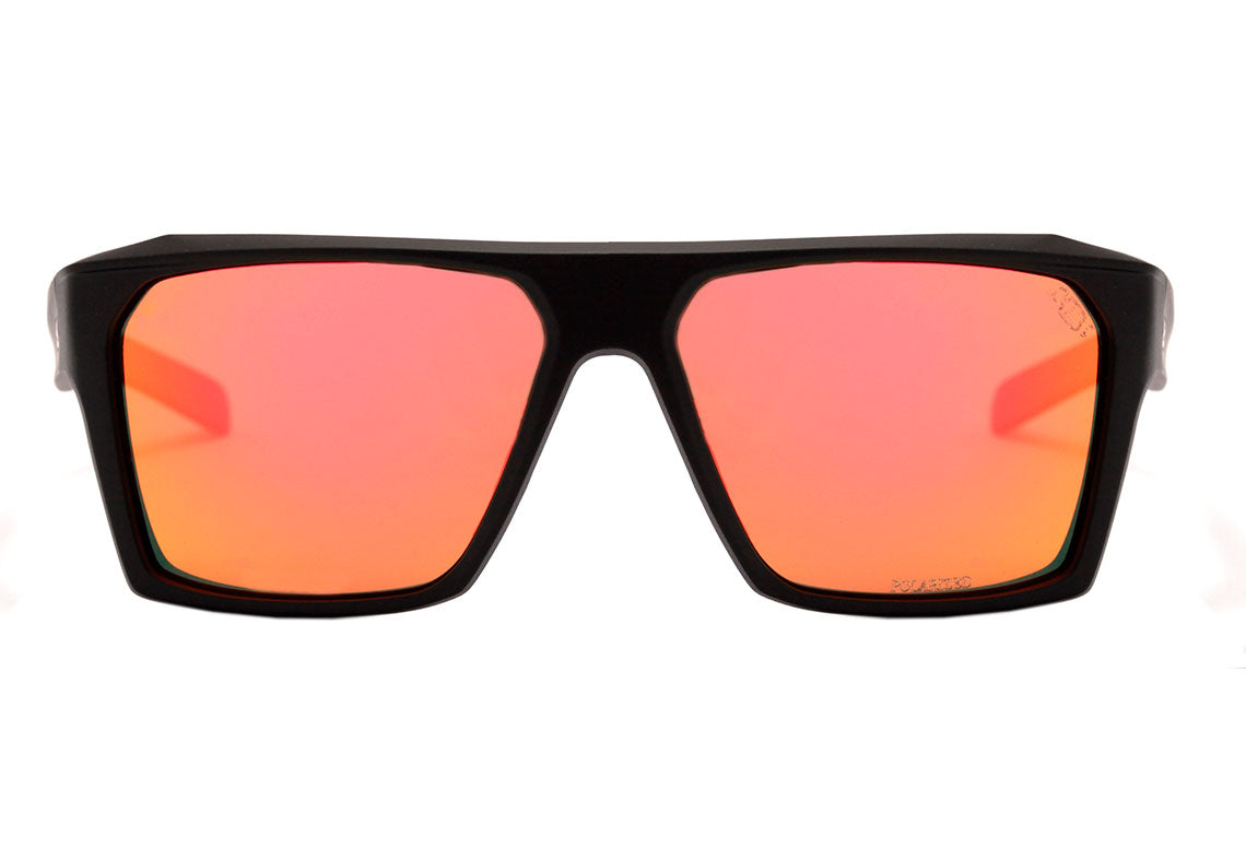 HB Split Carvin Matte Black D. Red / Red Polarized Unico