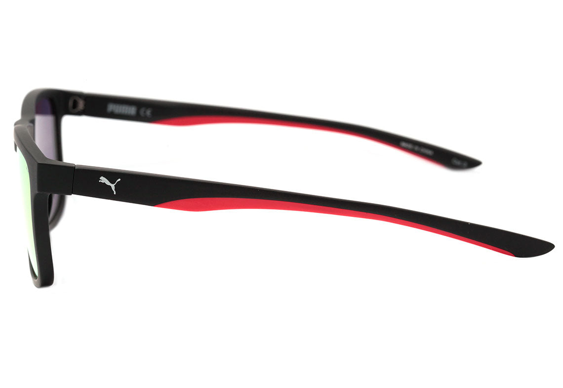 Puma PU0193S 005 Preto e Vermelho Fosco / Vermelho Espelhado - Lente 5,7 cm