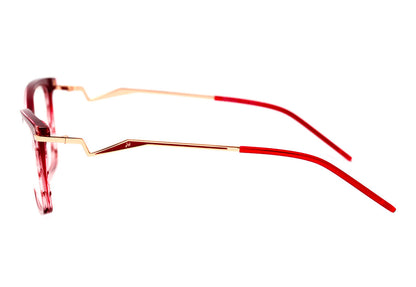 Hickmann HI 6100 L C01 Vermelho Translúcido Degradê Brilho - Lente 5,6 cm