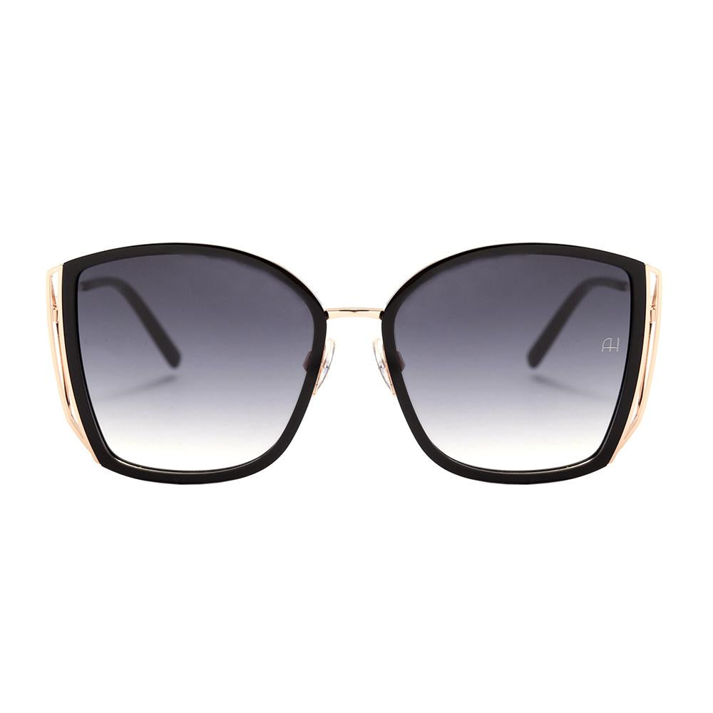 Ana Hickmann AH 3228 A01 Preto e Dourado Brilho/ Cinza Degradê Lente 5,5 Cm