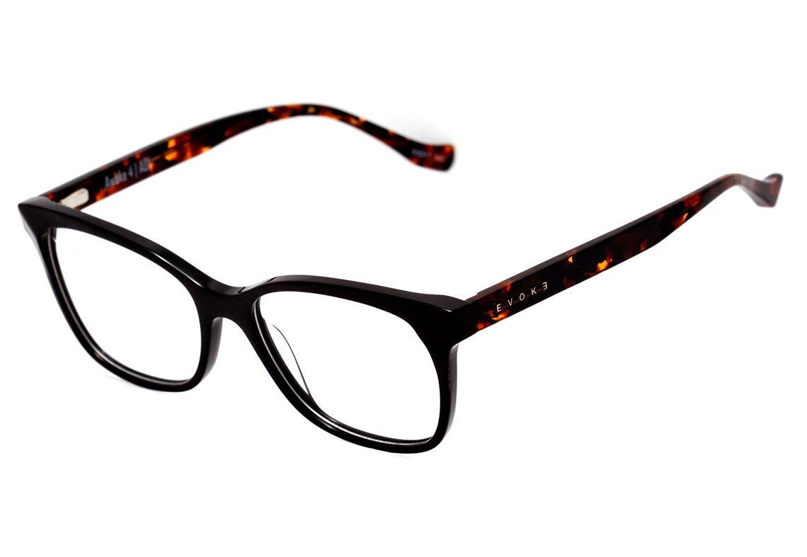 Óculos de Grau Evoke Awake 4 A01 Black Shine Temple Turtle - Lente 5,5 cm