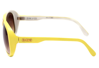 Evoke EVK 01 Ice Cream Yellow White Matte / Brown Degradê - Lente 6,0 cm  - Sol