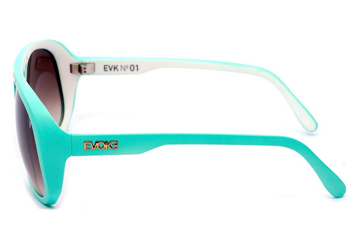 Evoke EVK 01 Ice Cream Green White Matte / Brown Degradê - Lente 6,0 cm  - Sol