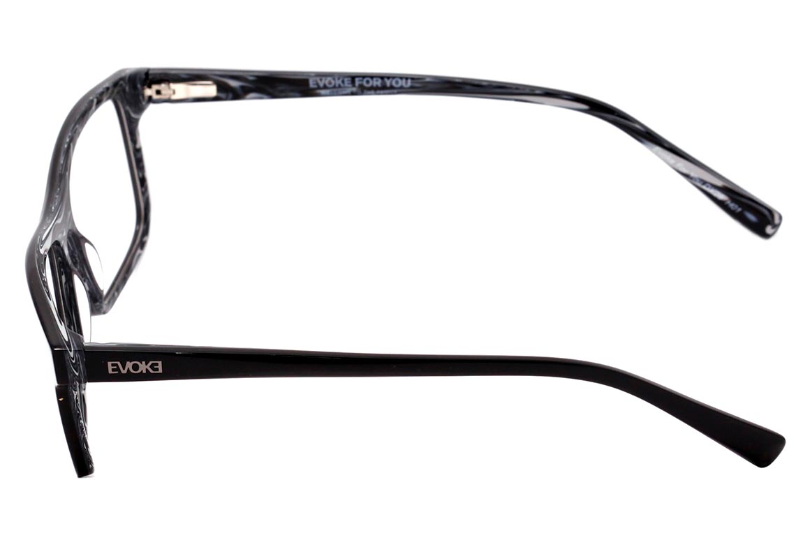 Óculos de Grau Evoke For You DX26 H01 Black Shine White Marble - Lente 5,4 cm