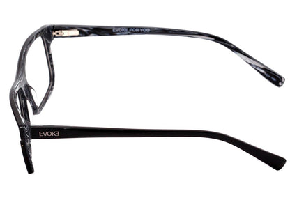 Óculos de Grau Evoke For You DX26 H01 Black Shine White Marble - Lente 5,4 cm
