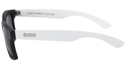 Óculos de Sol Evoke Thunder Black Temple White Matte/ Gray
