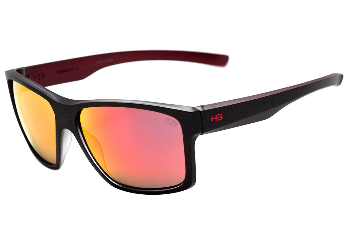 Óculos de Sol HB Freak Matte Black / Polarized Gray Unico - Lente 5,9 cm Matte Graphite On Marsala/ Red Chrome Unico