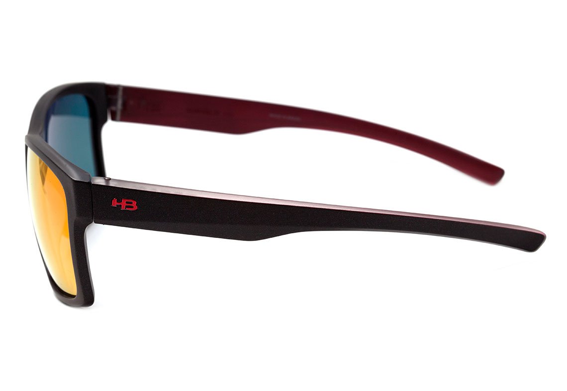 Óculos de Sol HB Freak Matte Black / Polarized Gray Unico - Lente 5,9 cm Matte Graphite On Marsala/ Red Chrome Unico