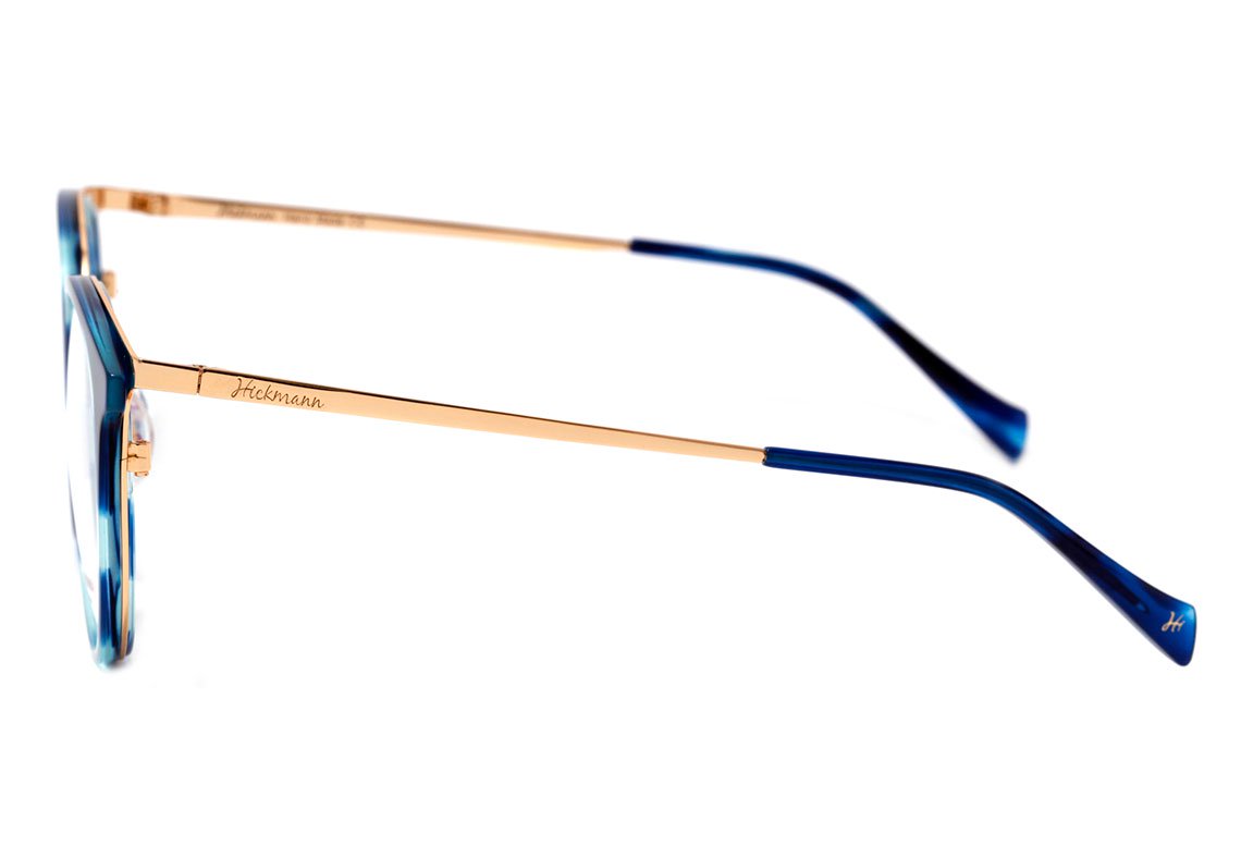 Óculos de Grau Hickmann HI 1069 E02 Azul Mesclado e Dourado Brilho - Lente 5,1 cm