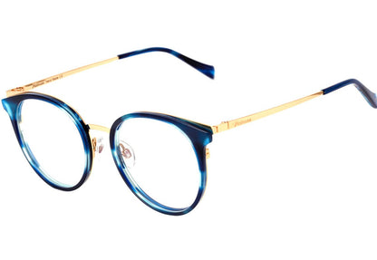Óculos de Grau Hickmann HI 1069 E02 Azul Mesclado e Dourado Brilho - Lente 5,1 cm
