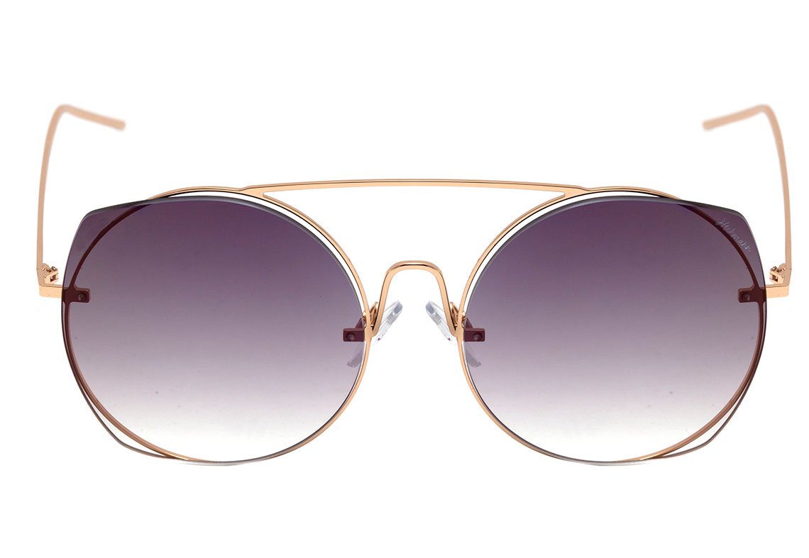 Óculos de Sol Hickmann Hi 3067 04A Dourado Brilho/ Rosa Espelhado Degradê 56 mm