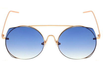 Óculos de Sol Hickmann Hi 3067 04D Dourado Brilho/ Azul Degradê 56 mm