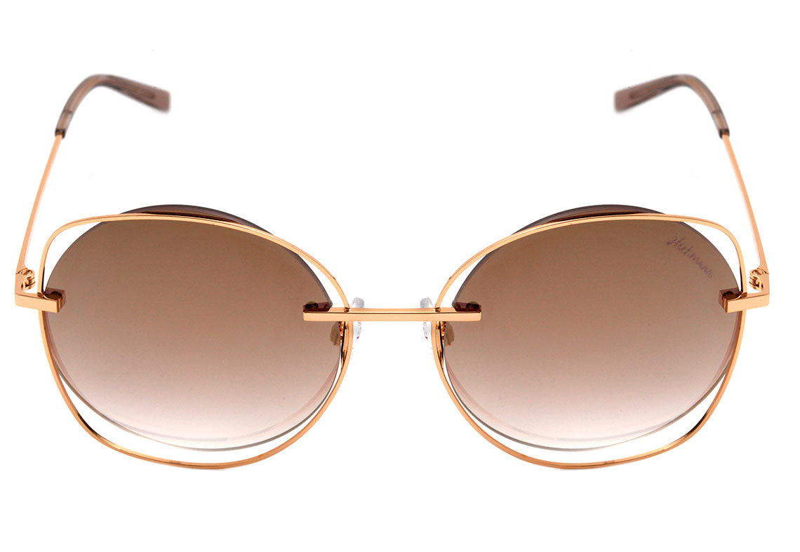 Óculos de Sol Hickmann Hi 3078 04A Dourado Brilho/ Dourado Degradê Espelhado Lente 5,7 Cm