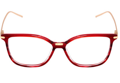 Óculos de Grau Hickmann Hi 6083 E01 Vermelho E Dourado Brilho 55 mm