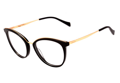 Hickmann Hi 6133 B A01 Preto E Dourado Brilho Lente 5,3 Cm