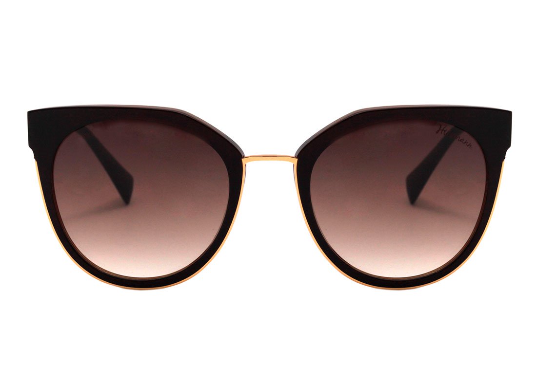 Óculos de Sol Hickmann HI 9078 G21 Marrom Mesclado Brilho / Dourado Espelhado Degradê - 54 mm E01 Marrom Brilho/ Marrom Degradê 54 mm