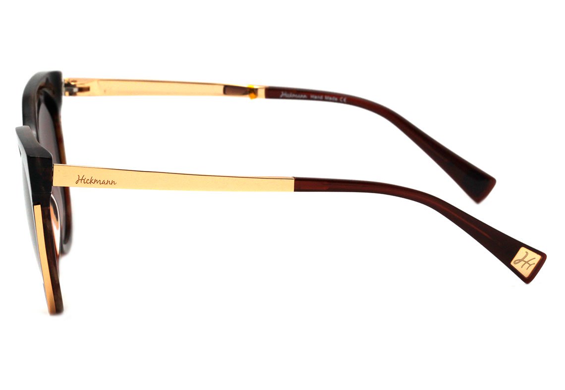 Óculos de Sol Hickmann HI 9078 G21 Marrom Mesclado Brilho / Dourado Espelhado Degradê - 54 mm E01 Marrom Brilho/ Marrom Degradê 54 mm