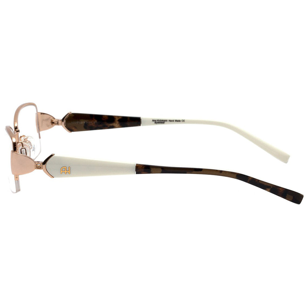 Ana Hickmann AH 1215 04C Dourado e Branco Brilho - Lente 5,1 cm  - Grau