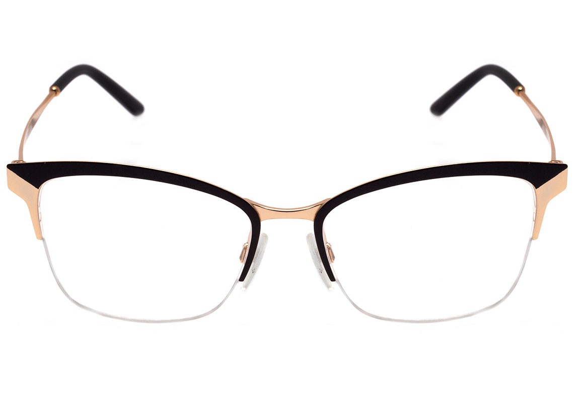 Óculos de Grau Ana Hickmann AH 1353 09A Preto Fosco e Dourado Brilho - Lente 4,0 cm