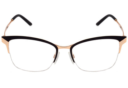 Óculos de Grau Ana Hickmann AH 1353 09A Preto Fosco e Dourado Brilho - Lente 4,0 cm