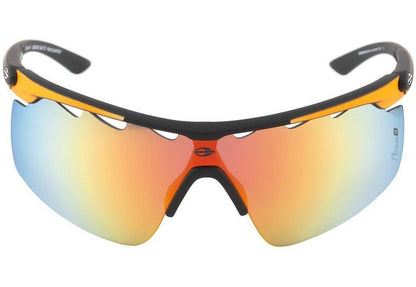 Óculos de Sol Mormaii Athlon Iv Preto E Laranja Fosco/ Amarelo Espelhado